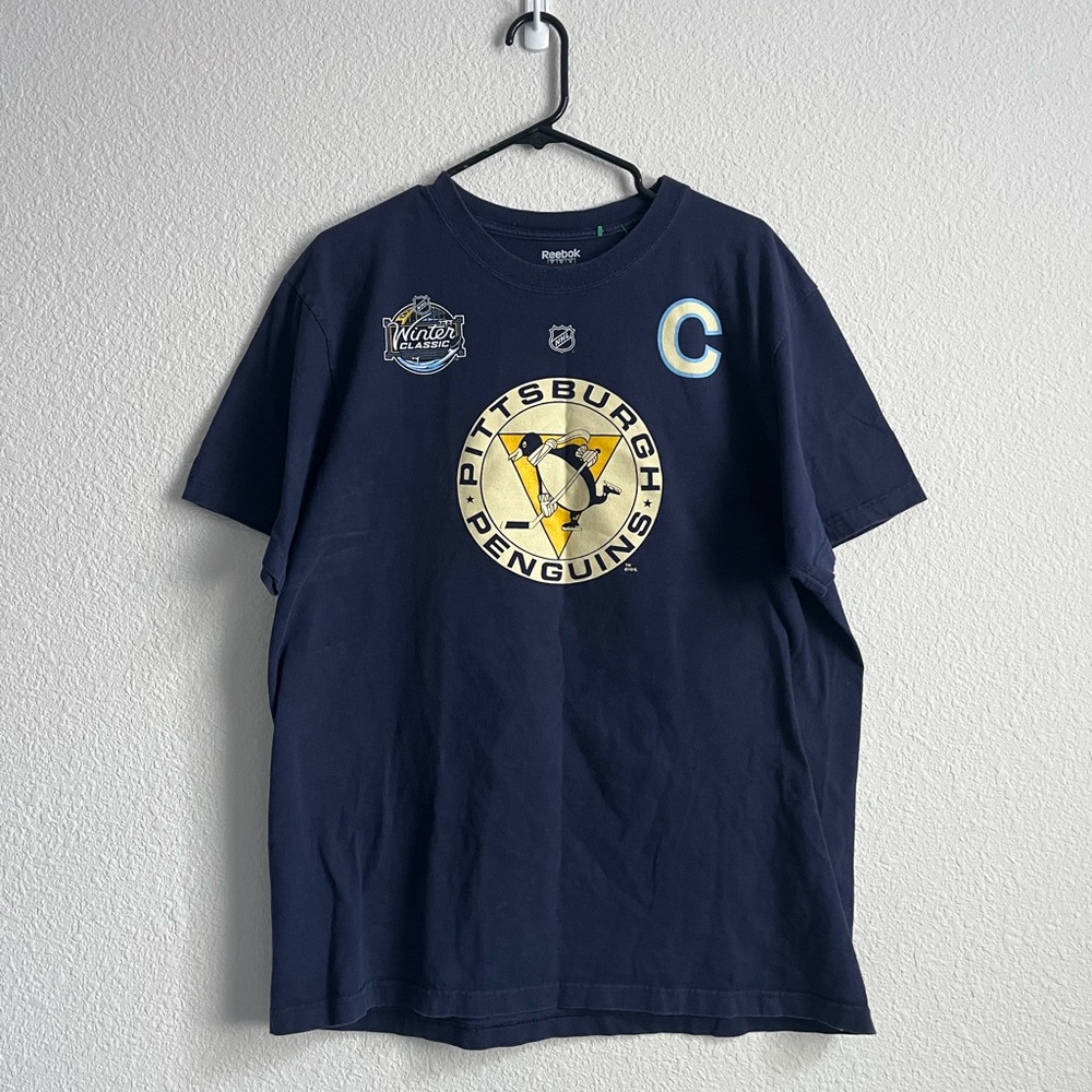 Reebok Men's Navy Blue Pittsburgh Penguins T-Shirt XL